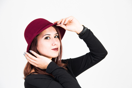 Pretty young girl working on the day of the boysの写真素材