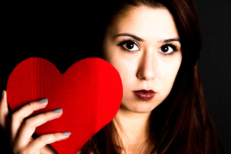 Pretty young girl working on the day of the boysの写真素材