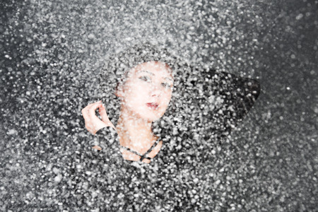 Portraits on black backgroundの写真素材