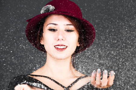 portraits on black backgroundの写真素材