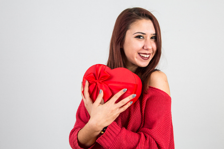 Pretty young girl working on the day of the boysの写真素材