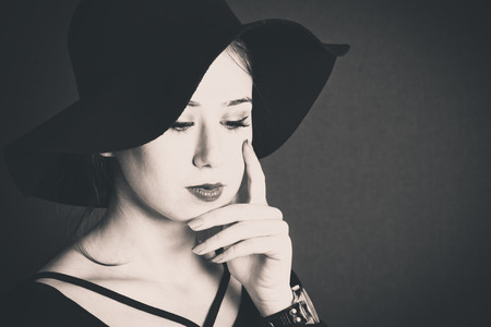 portraits on black backgroundの写真素材