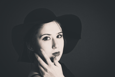 portraits on black backgroundの写真素材