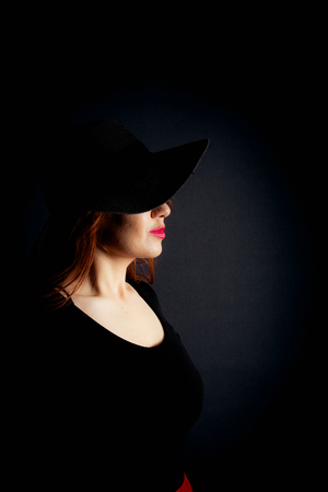 portraits on black backgroundの写真素材