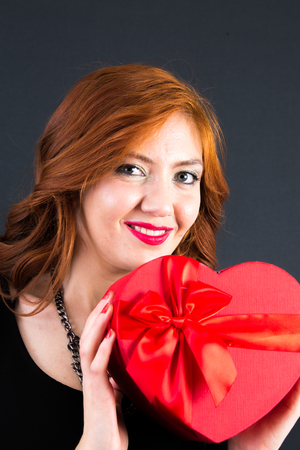 Portrait on black backgroundの写真素材