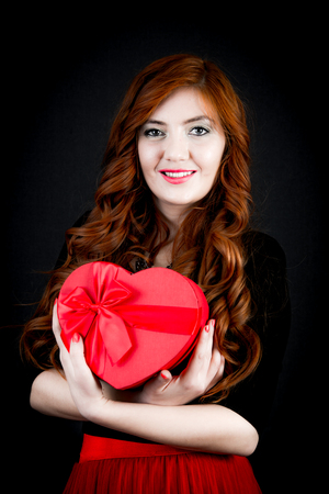 Portrait on black backgroundの写真素材