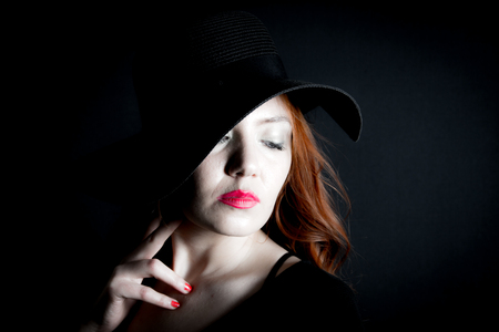 portraits on black backgroundの写真素材