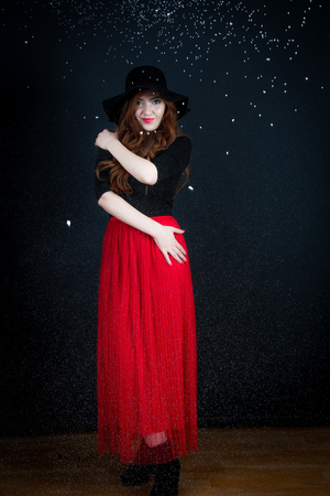 portraits on black backgroundの写真素材