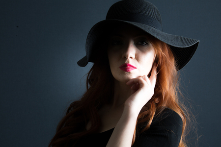 portraits on black backgroundの写真素材