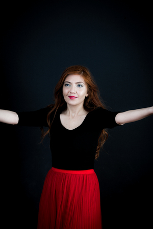 portraits on black backgroundの写真素材