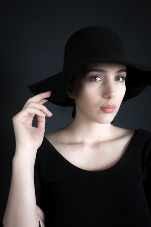 portraits on black backgroundの写真素材