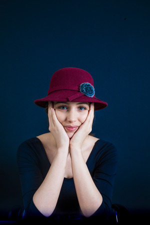 portraits on black backgroundの写真素材