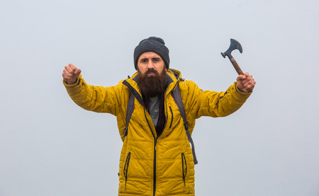 living conditions of man in mountainの写真素材