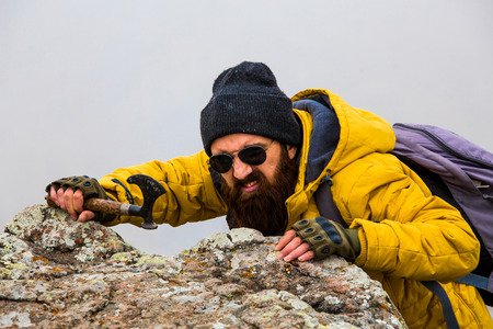 living conditions of man in mountainの写真素材