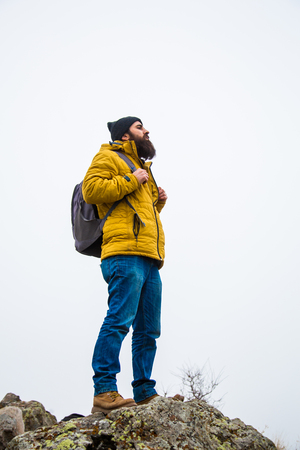 living conditions of man in mountainの写真素材