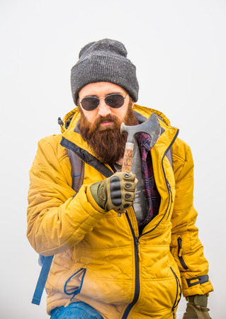 living conditions of man in mountainの写真素材