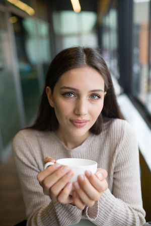 women who is enjoy in cafeの写真素材