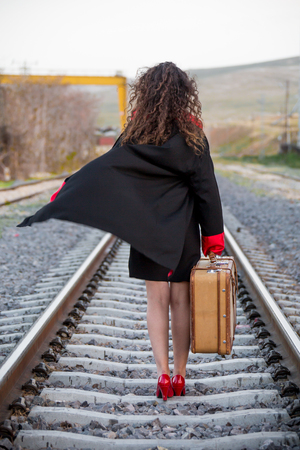 Woman photo traveling in the springの写真素材