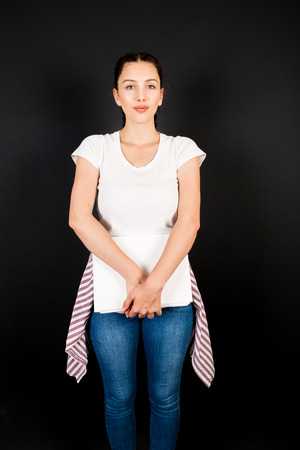 shooting of university student who is so beautiful and handworkingの写真素材