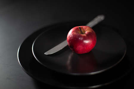 Plain view of organic applesの写真素材