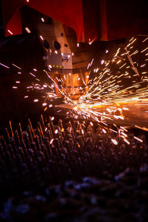 Laser metall cut cnc machineの写真素材