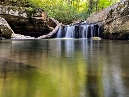 Waterfall in forestの写真素材