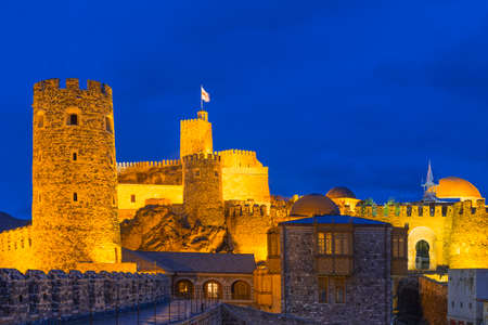 Akhaltsikhe, Georgia - October 31, 2016: Rabati Castle at night in the city of Akhaltsikhe.のeditorial素材