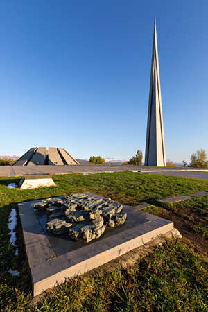 Yerevan, Armenia - November 3, 2016: Armenian genocide memorial monument in Yerevan, Armeniaのeditorial素材