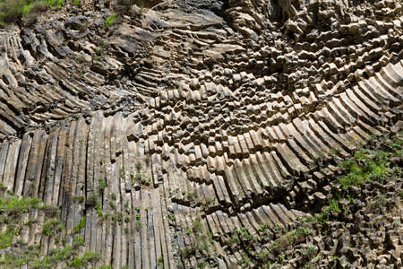 Basalt rock formations known as symphony of the stones, in Armeniaの写真素材