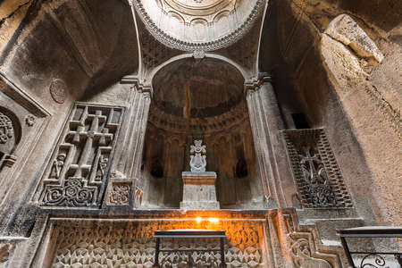 Historical Geghard Monastery in Armeniaのeditorial素材