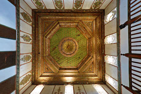 Ceiling decoration of Sufi temple known as Halvet Tekke in Berat, Albaniaのeditorial素材