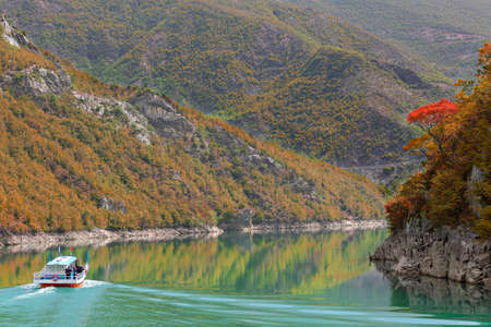 Komani Lake in the Valbone Valley in Albaniaのeditorial素材