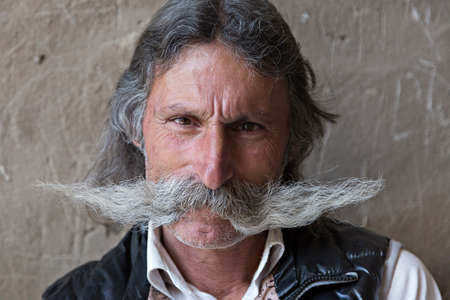 Armenian man with a big mustache, in Yerevan, Armenia.のeditorial素材