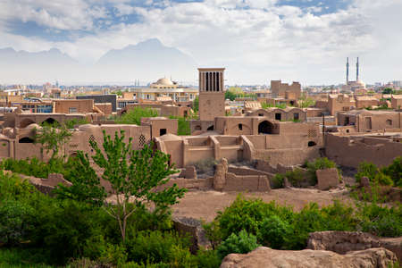 View over the old town Meybod in Iran