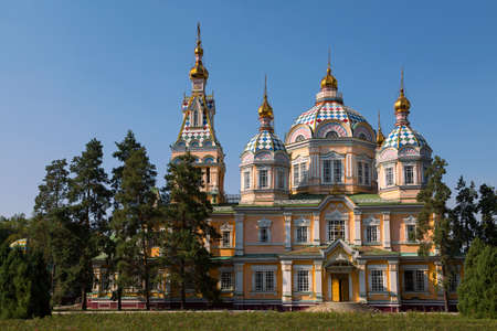 Zenkov Cathedral in Panfilov Park, Almaty, Kazakhstanの写真素材