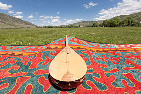 Kazakh national musical instrument known as Dombra, in Kazakhstan.