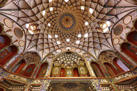 Dome and walls of the historical house known as Boroujerdi or Borujerdi house, in Kashan, Iranのeditorial素材