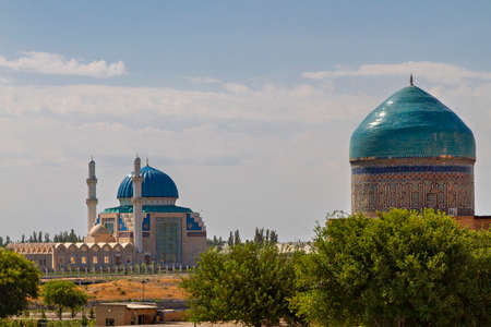 Mausoleum of Khoja Ahmed Yasawi in Turkestan, Kazakhstan.のeditorial素材