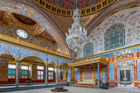 Imperial room in the harem section of the Topkapi Palace, in Istanbul, Turkey.