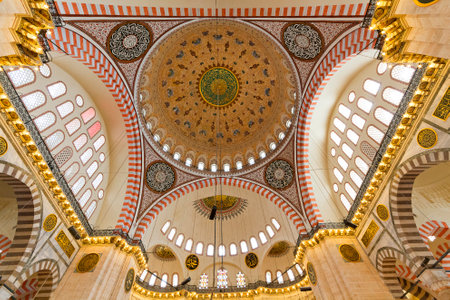 Domes of historical Suleymaniye Mosque in Istanbul, Turkeyのeditorial素材