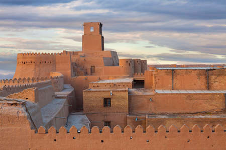 Tower and the old walls of the ancient city of Khiva, Uzbekistanのeditorial素材