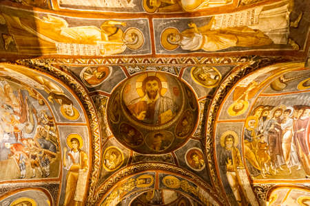 Historical cave church known as Dark Church, Cappadocia, Turkeyのeditorial素材