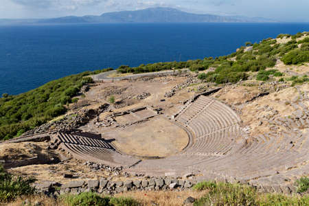 Antique amphitheater in the ruins of the ancient city of Assos, Turkeyの写真素材