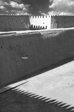 City walls of the ancient city of Khiva, Uzbekistanのeditorial素材