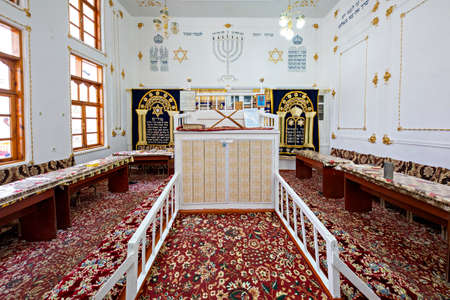 Interior of the Bukhara Synagogue, in Bukhara, Uzbekistanのeditorial素材