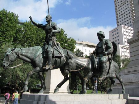 Madrid-Monument to Don Quixote and Sancho Pansa.の写真素材