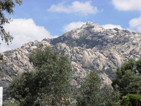 View from highly fractured rocks in the mountain in Aegean Turkey .