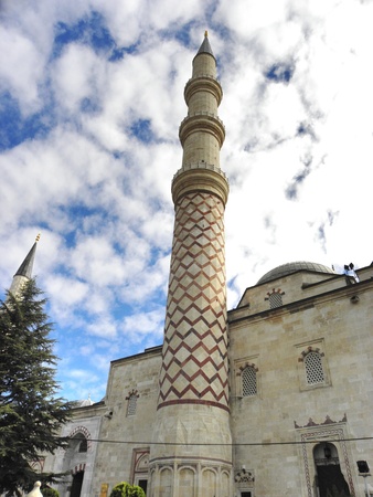 Insight of the mosque with three minarets in Edirne from the mid 15th century の写真素材