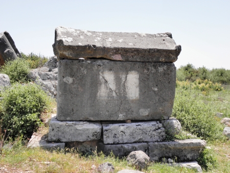 Sarcophagus in the northwest of the ancient city Rhodiapolis の写真素材