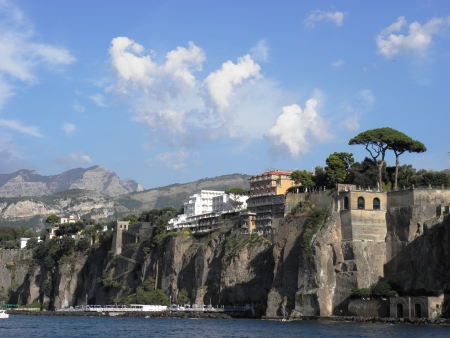 Landscape of Sorrento and its issues of admiration towering cliffs along the coast の写真素材